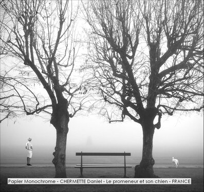 Papier Monochrome - CHERMETTE Daniel - Le promeneur et son chien - FRANCE.jpg